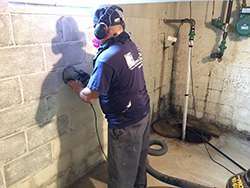 Moldy and Bowed Basement Walls | Hilliard, OH | During