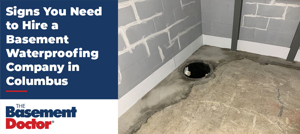 Wet basement floor with sump pump and water intrusion signs in Columbus Ohio home.