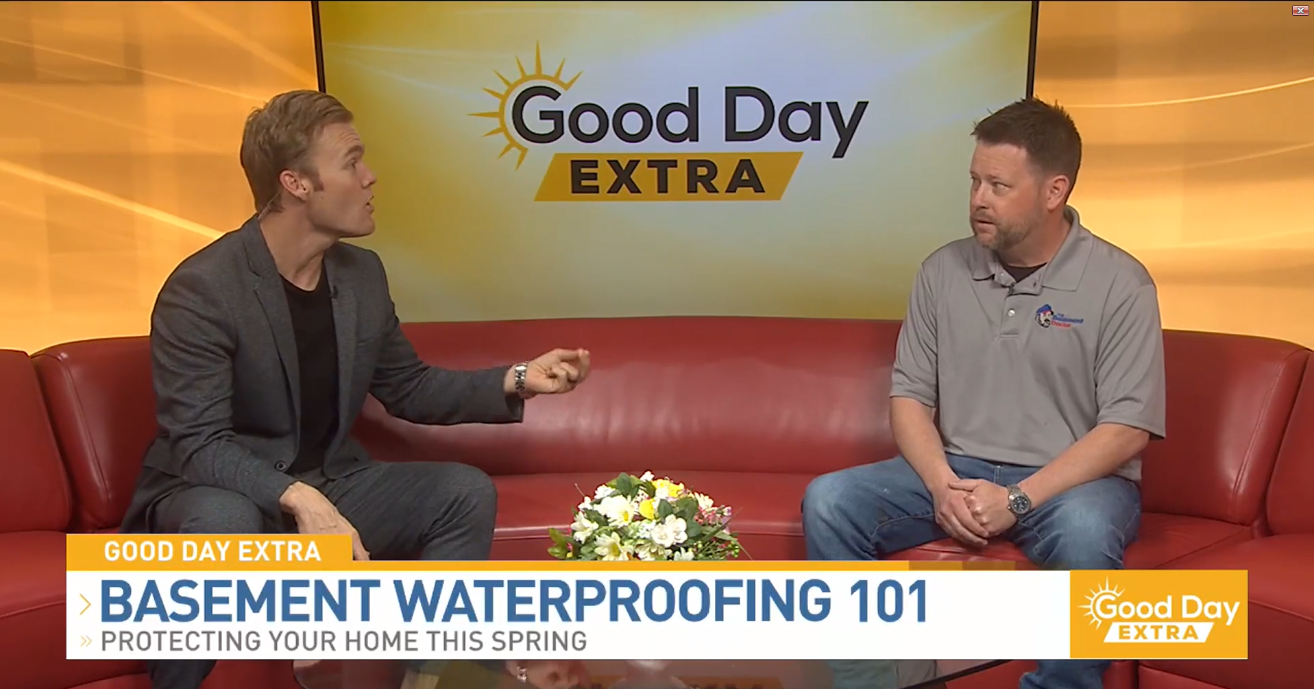 Charlie Murphy of The Basement Doctor Columbus discusses "Basement Waterproofing 101" during a televised segment on "Good Day Extra."